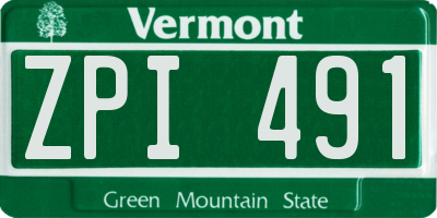 VT license plate ZPI491