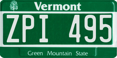 VT license plate ZPI495