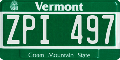 VT license plate ZPI497