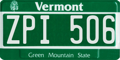 VT license plate ZPI506