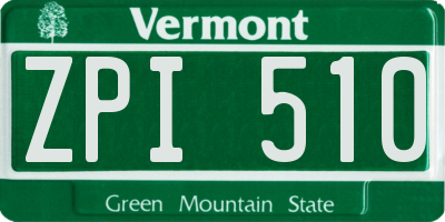 VT license plate ZPI510