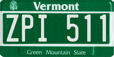 VT license plate ZPI511