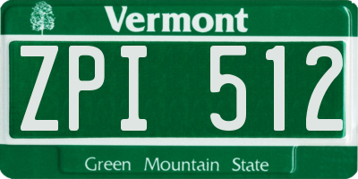 VT license plate ZPI512