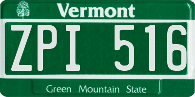 VT license plate ZPI516