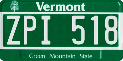 VT license plate ZPI518