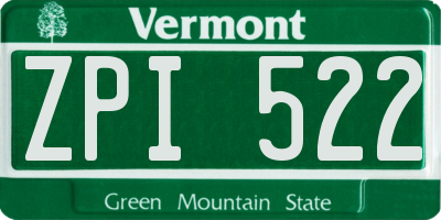 VT license plate ZPI522