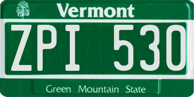 VT license plate ZPI530