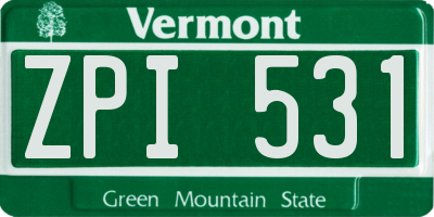 VT license plate ZPI531