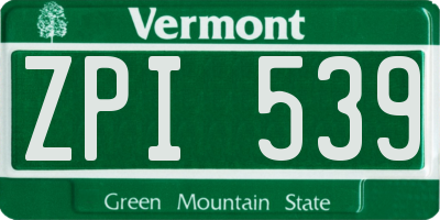 VT license plate ZPI539