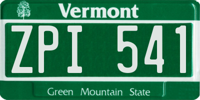 VT license plate ZPI541