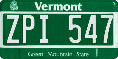 VT license plate ZPI547