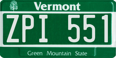 VT license plate ZPI551