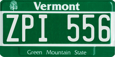 VT license plate ZPI556