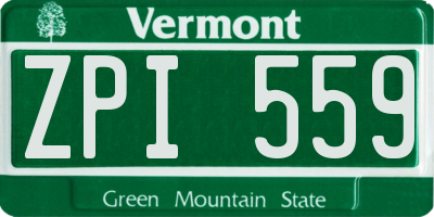 VT license plate ZPI559