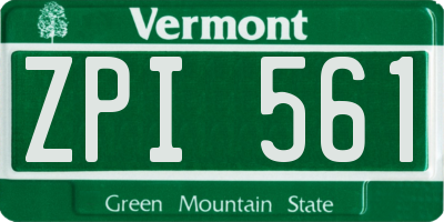 VT license plate ZPI561