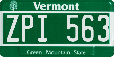 VT license plate ZPI563