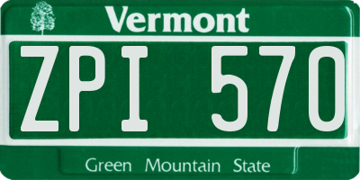VT license plate ZPI570
