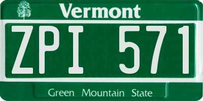 VT license plate ZPI571