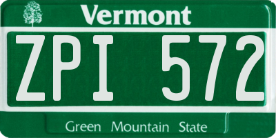 VT license plate ZPI572