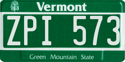 VT license plate ZPI573