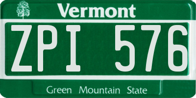 VT license plate ZPI576