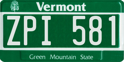 VT license plate ZPI581
