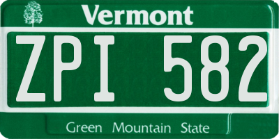 VT license plate ZPI582