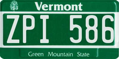 VT license plate ZPI586