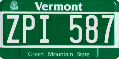 VT license plate ZPI587