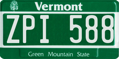 VT license plate ZPI588