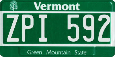 VT license plate ZPI592
