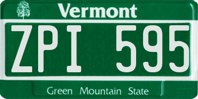 VT license plate ZPI595