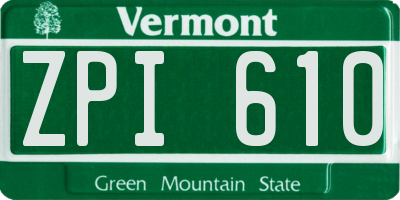 VT license plate ZPI610