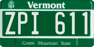 VT license plate ZPI611