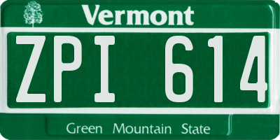 VT license plate ZPI614