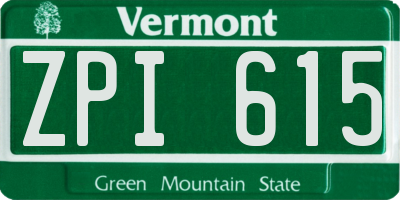 VT license plate ZPI615