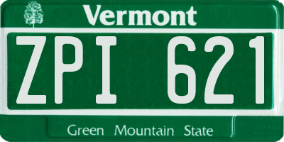 VT license plate ZPI621