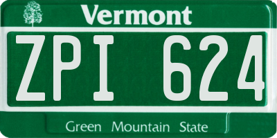 VT license plate ZPI624