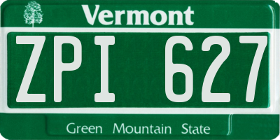 VT license plate ZPI627