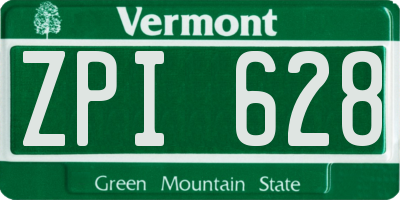 VT license plate ZPI628