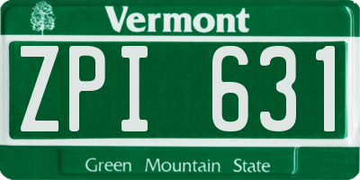 VT license plate ZPI631