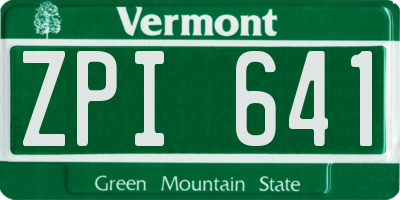 VT license plate ZPI641
