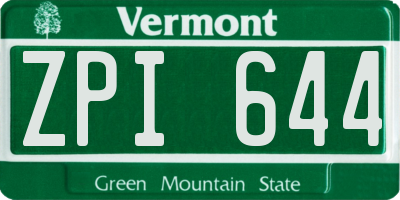 VT license plate ZPI644