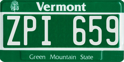 VT license plate ZPI659