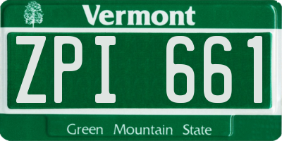 VT license plate ZPI661