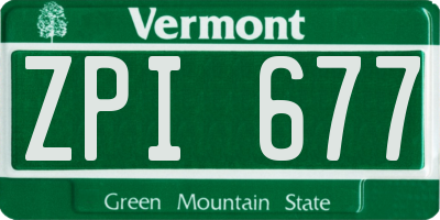 VT license plate ZPI677