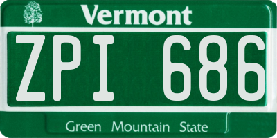 VT license plate ZPI686