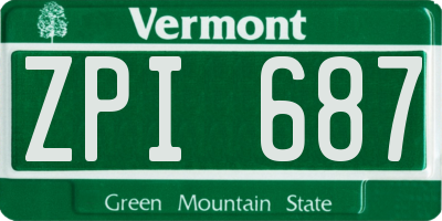 VT license plate ZPI687