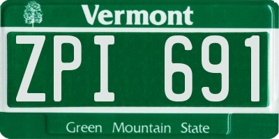 VT license plate ZPI691