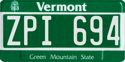 VT license plate ZPI694